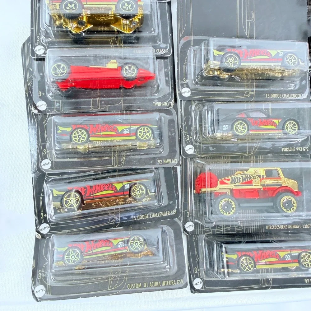 16 Hot Wheels 55th Anniversary Black Gold Series BMW Porsche Dodge  Mattel